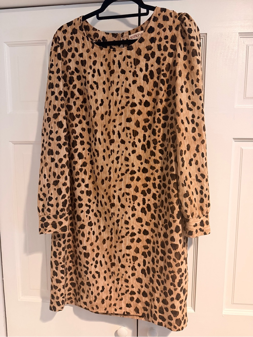 Merona Tan and Black Leopard Print Shift Dress